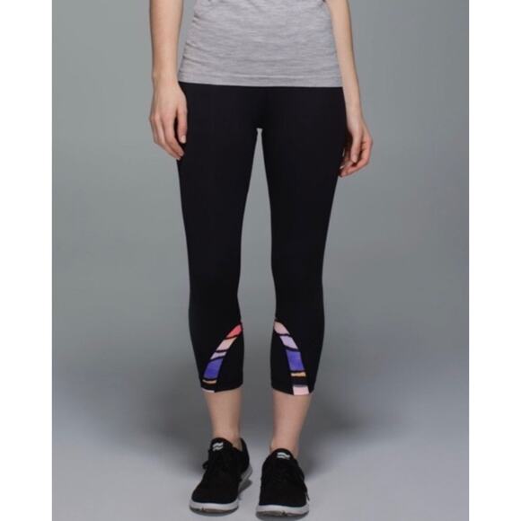 Lululemon Run: Inspire Crop II Multi Color Sunset Leggings - Picture 1 of 9